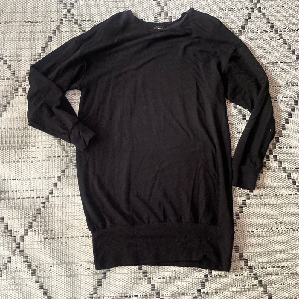 Aqua Black Crew Neck Sweater